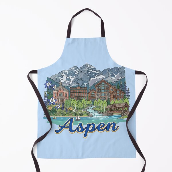 Item preview, Aspen Colorado Mountain Skyline Vintage Travel Art & Ski Lodge Decor designed and sold by 21 Tulips.
