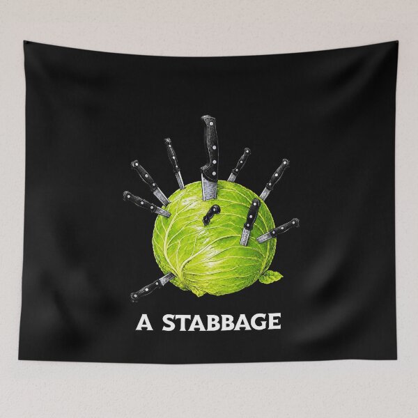 Item preview, A Stabbage Funny Cabbage Knife Pun designed and sold by elderberry.