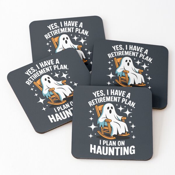 Item preview, Yes, I Have a Retirement Plan. I Plan on Haunting – Funny Halloween Ghost Design designed and sold by Jollys-ArtShop.