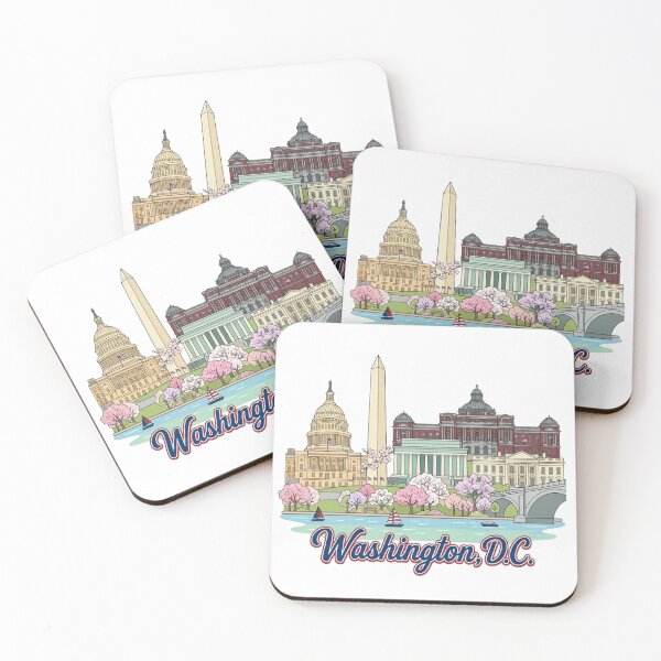 Item preview, Washington DC Monument Skyline Vintage Travel Art & Airbnb Decor designed and sold by 21 Tulips.