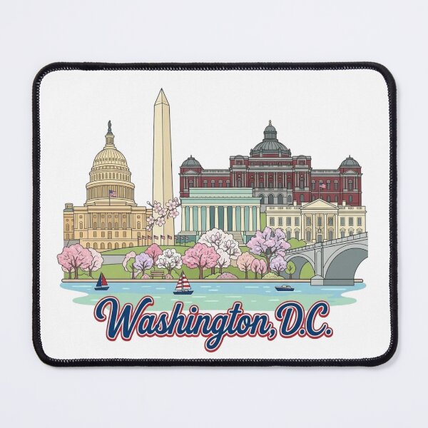 Item preview, Washington DC Monument Skyline Vintage Travel Art & Airbnb Decor designed and sold by 21 Tulips.