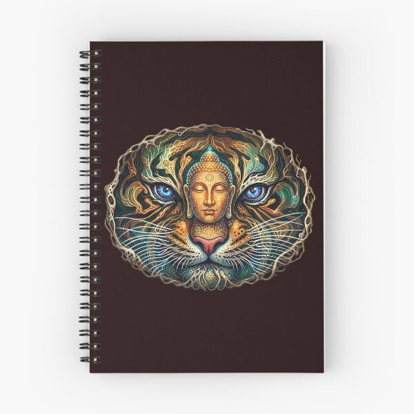 Item preview, Calm Before the Storm - Golden Buddha Tiger Visionary Art designed and sold by Neurotik Labs.