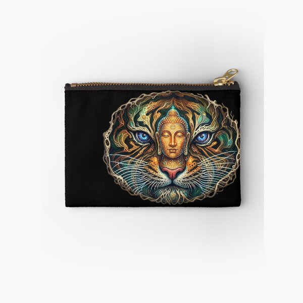 Item preview, Calm Before the Storm - Golden Buddha Tiger Visionary Art designed and sold by Neurotik Labs.