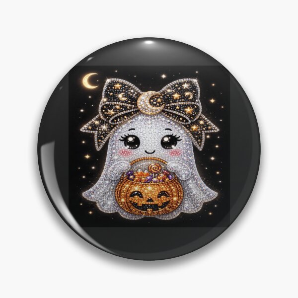 Item preview, Sparkly Trick-or-Treat Ghost for Kawaii Fans designed and sold by POD DYNASTY | Original Print On Demand T-Shirt Graphics.