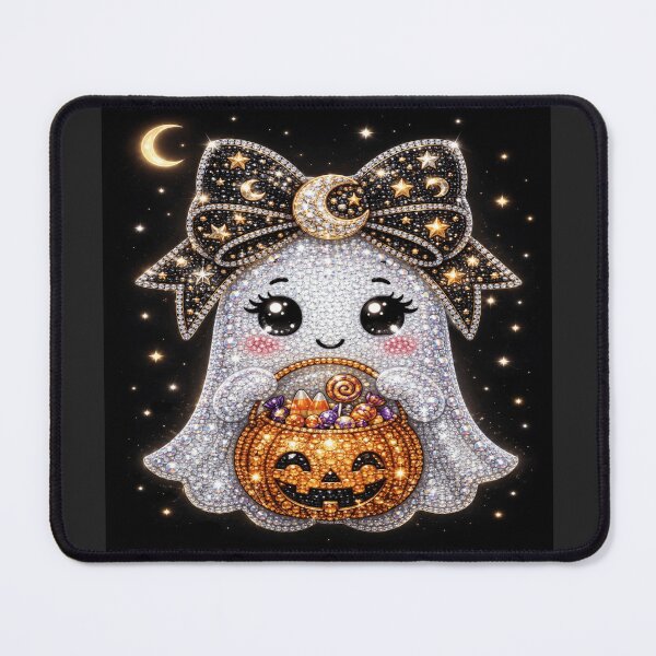 Item preview, Sparkly Trick-or-Treat Ghost for Kawaii Fans designed and sold by POD DYNASTY | Original Print On Demand T-Shirt Graphics.