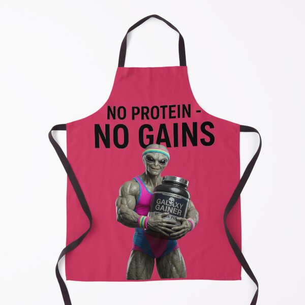Item preview, "No Protein, No Gains" – Alien Bodybuilder Fitness Design designed and sold by NexxaStoree.