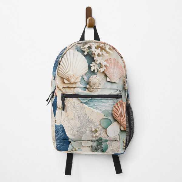 Item preview, Coastal Shell and Map Collage designed and sold by PixelToPress.