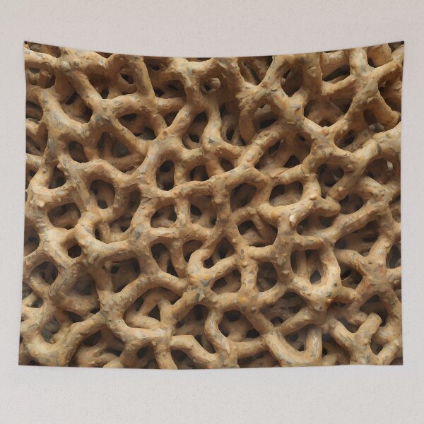 Item preview, The Pretzel Lattice – Abstract Organic 3D Texture Art Print designed and sold by Rewolucja.