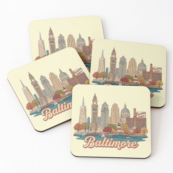 Item preview, Baltimore Maryland Inner Harbor Skyline Art Print & Airbnb Decor designed and sold by 21 Tulips.