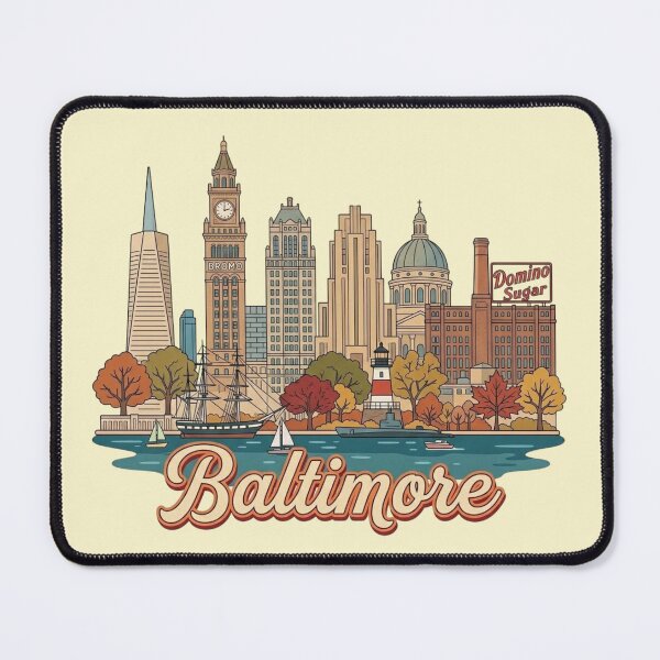 Item preview, Baltimore Maryland Inner Harbor Skyline Art Print & Airbnb Decor designed and sold by 21 Tulips.