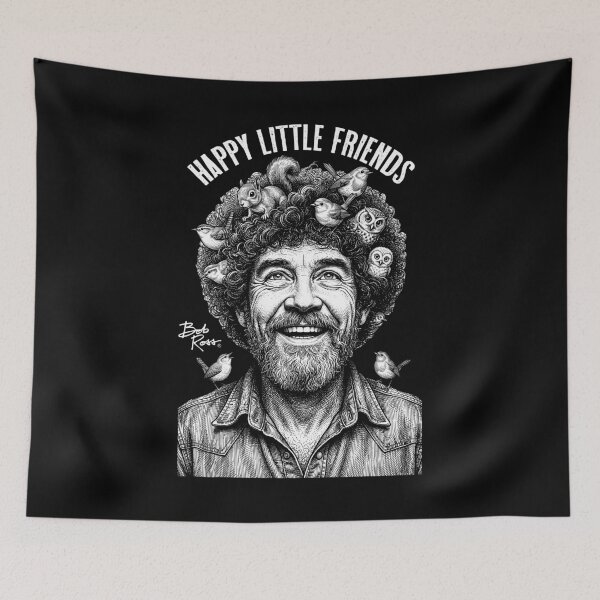 Item preview, Bob Ross Happy Little Animal Friends In Hair designed and sold by GrandeDuc.