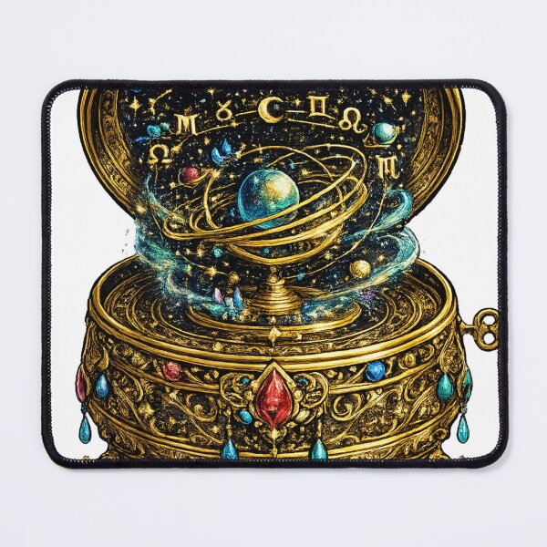 Item preview, Celestial Orrery Jewelry Box | Zodiac Planetarium Fantasy Cosmic Art Sticker T-Shirt designed and sold by irfanshikh.