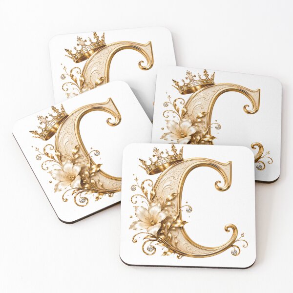 Item preview, Luxury Gold Letter C Monogram with Crown & Lily Flower – Elegant Floral Alphabet Clipart designed and sold by MoodLay.