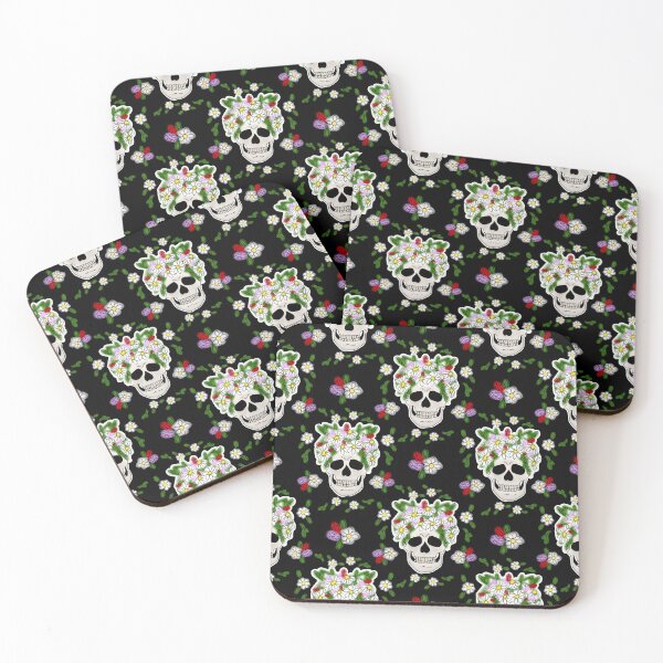 Item preview, Flower Crown Skull - Black designed and sold by Moonlit Datura.