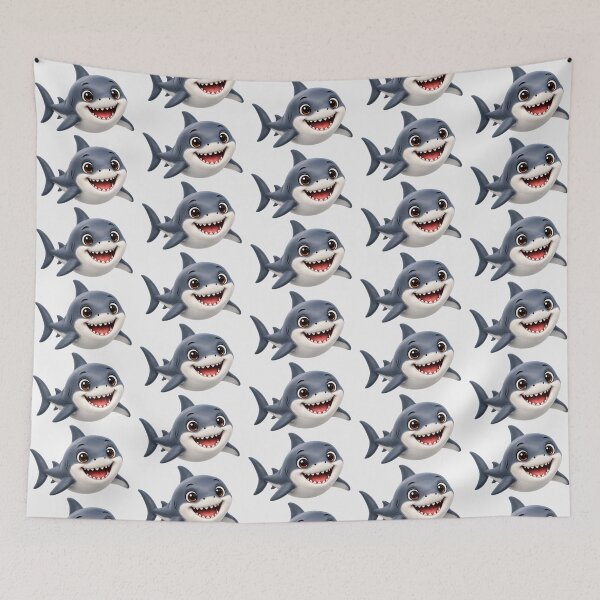 Item preview, Cute Great White Shark illustration  designed and sold by BackgroundND.