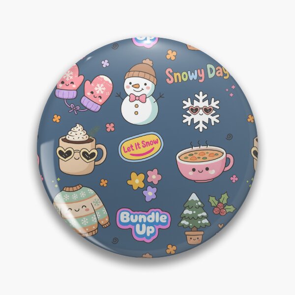 Item preview, Winter Cute Collage Pastel Seamless Pattern designed and sold by HowToCanadian.