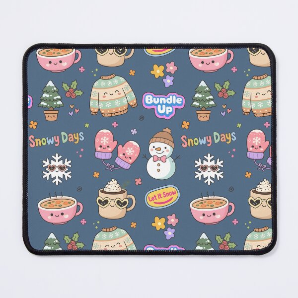 Item preview, Winter Cute Collage Pastel Seamless Pattern designed and sold by HowToCanadian.