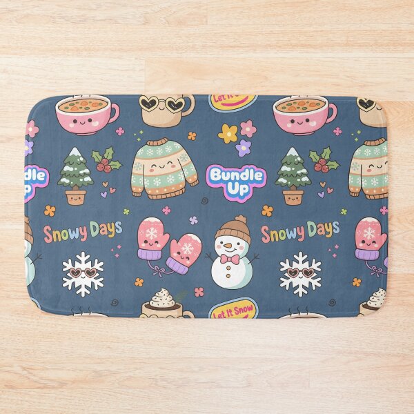 Item preview, Winter Cute Collage Pastel Seamless Pattern designed and sold by HowToCanadian.