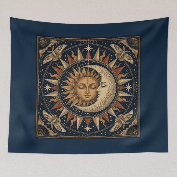 Item preview, Celestial Sun and Moon Faces  designed and sold by PixelToPress.