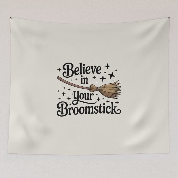 Item preview, Believe in Your Broomstick – Cute Halloween Witch Design designed and sold by Jollys-ArtShop.