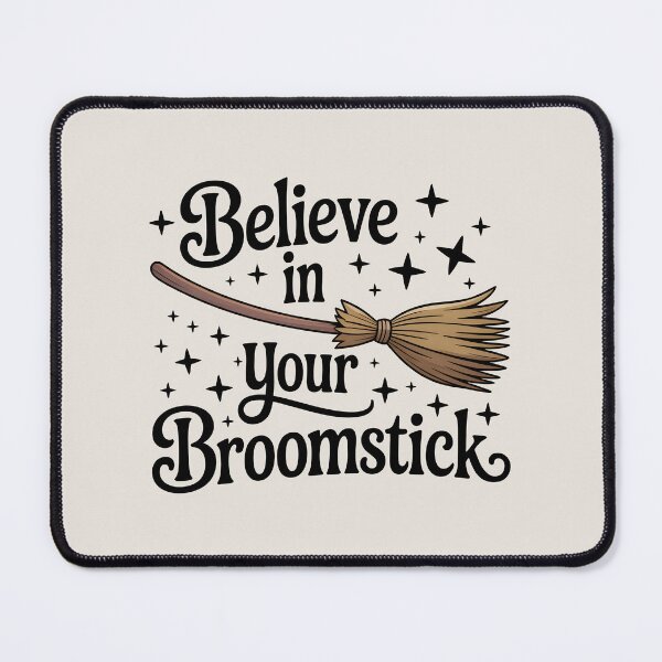 Item preview, Believe in Your Broomstick – Cute Halloween Witch Design designed and sold by Jollys-ArtShop.