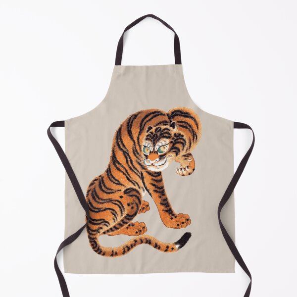 Item preview, Japanese Animal Art - Tiger - Modern Ukiyo-e - Japandi, Beige designed and sold by Black Swallow.