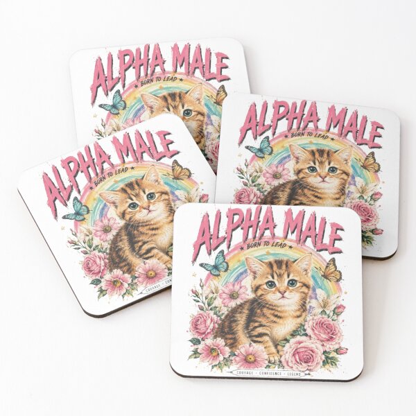 Item preview, Alpha Male Born to Lead Cute Kitten Ironic Vintage Graphic designed and sold by DKSH1234.