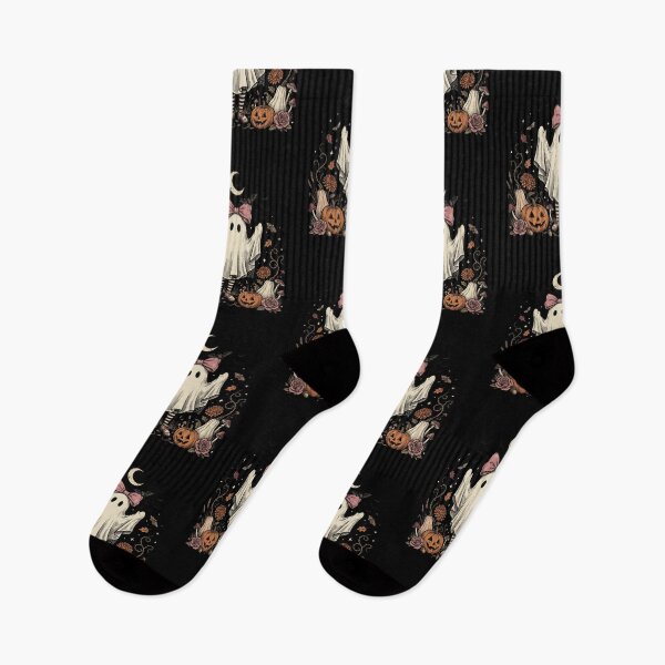 Item preview, Cute Ghost Pink Bow Striped Socks designed and sold by Roy & Tiffany.