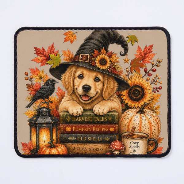 Item preview, Cute Golden Retriever Witch Autumn Halloween Art designed and sold by Cute & Sassy Custom Gifting Boutiques.