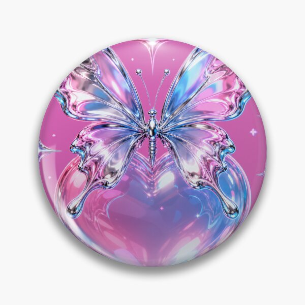 Item preview, Chrome Butterfly Bubble Heart designed and sold by PixelToPress.