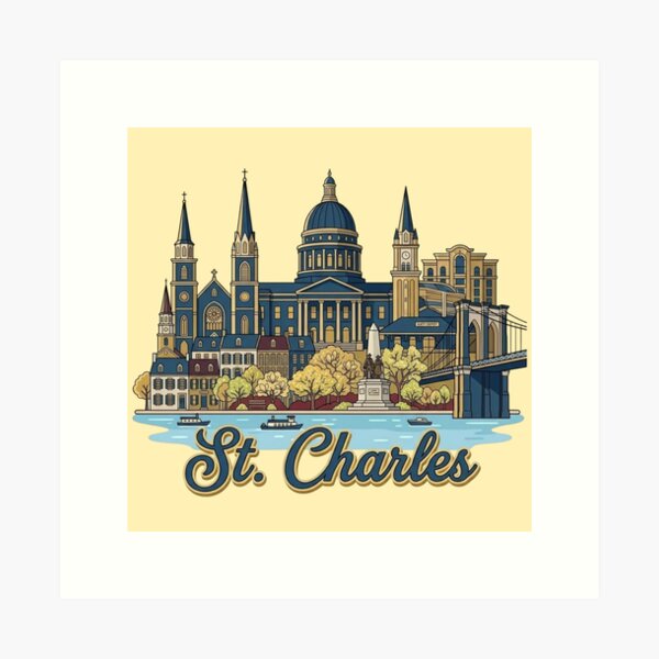 Item preview, Historic St Charles Vintage Travel Poster Art & Airbnb Decor designed and sold by 21 Tulips.