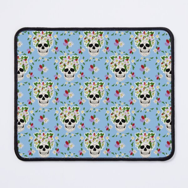 Item preview, Flower Crown Skull - Sky Blue designed and sold by Moonlit Datura.