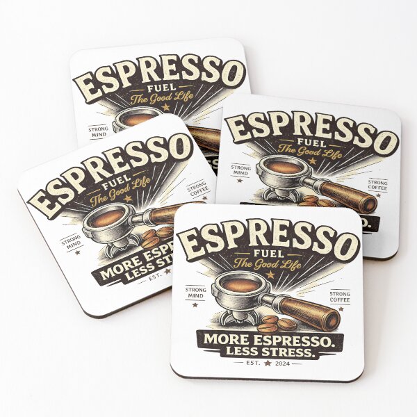 Item preview, Espresso Fuel The Good Life – More Espresso Less Stress Vintage Coffee Design designed and sold by InkweariaStudio.