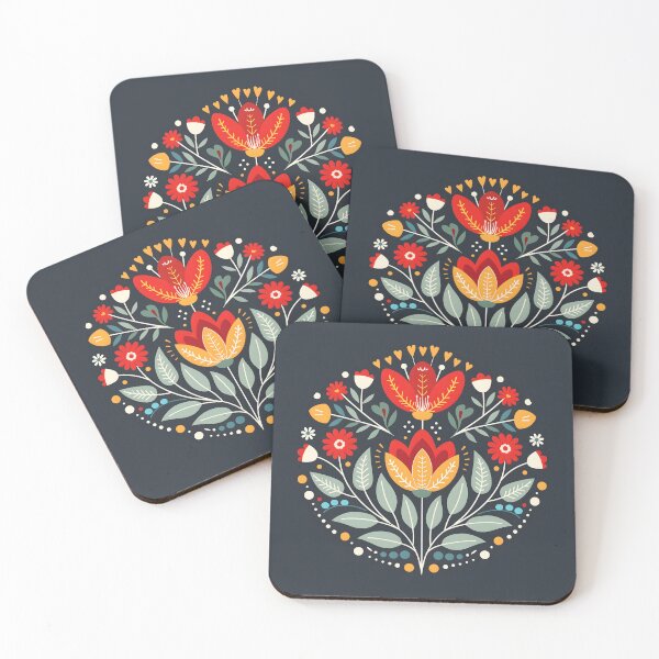 Item preview, Scandinavian Folk Art, Botanical Flowers designed and sold by xiao xuans.