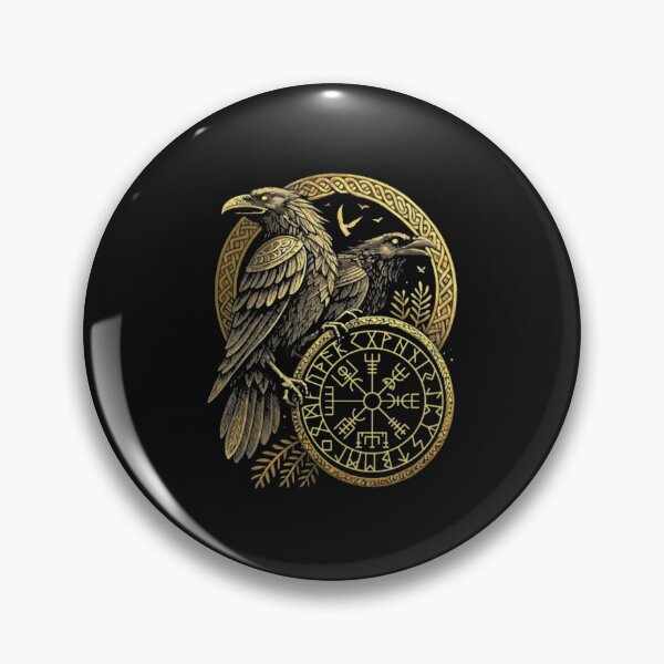 Item preview, Norse Rune Huginn And Muninn Celtic Viking Compass Vegvisir designed and sold by Gbriel3.