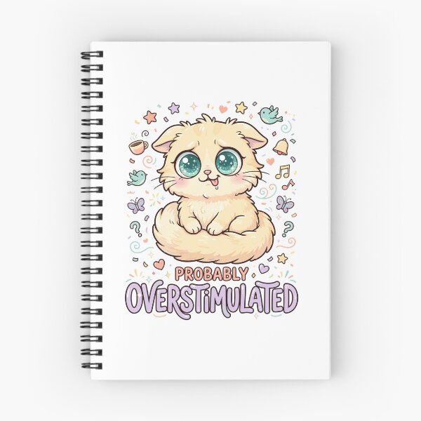 Item preview, Probably Overstimulated Cute Cat | Funny Introvert & Anxiety Meme Sticker designed and sold by Pixel Alchemy1.