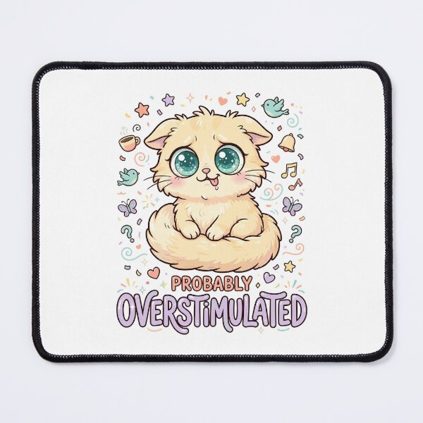 Item preview, Probably Overstimulated Cute Cat | Funny Introvert & Anxiety Meme Sticker designed and sold by Pixel Alchemy1.