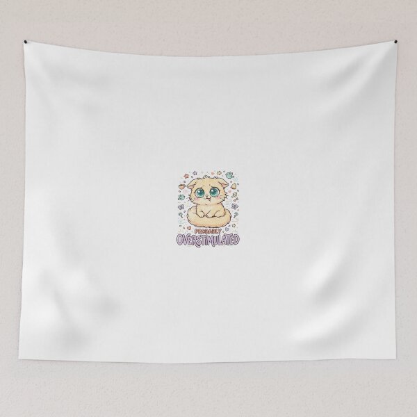 Item preview, Probably Overstimulated Cute Cat | Funny Introvert & Anxiety Meme Sticker designed and sold by Pixel Alchemy1.