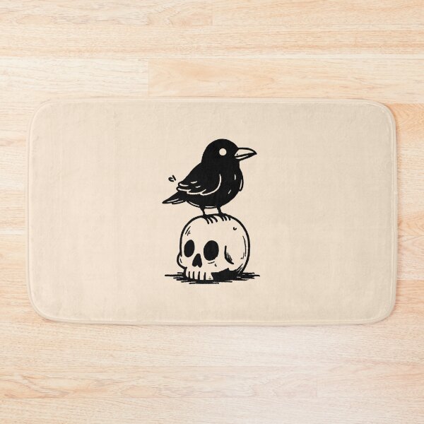 Item preview, Crow and Skull: Spooky Season Cute Halloween Art designed and sold by oneofthesedayys.