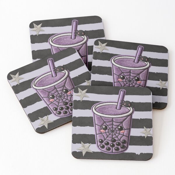 Item preview, Spooky Boba Patch Kawaii Halloween Lilac Bubble Tea designed and sold by thelexiverse.