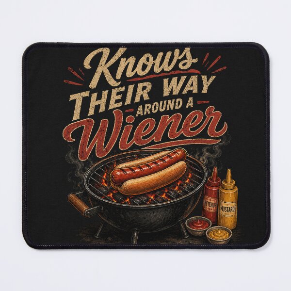 Item preview, Knows Their Way Around a Wiener | Funny BBQ T-Shirt designed and sold by Lucky Hammer Studio.