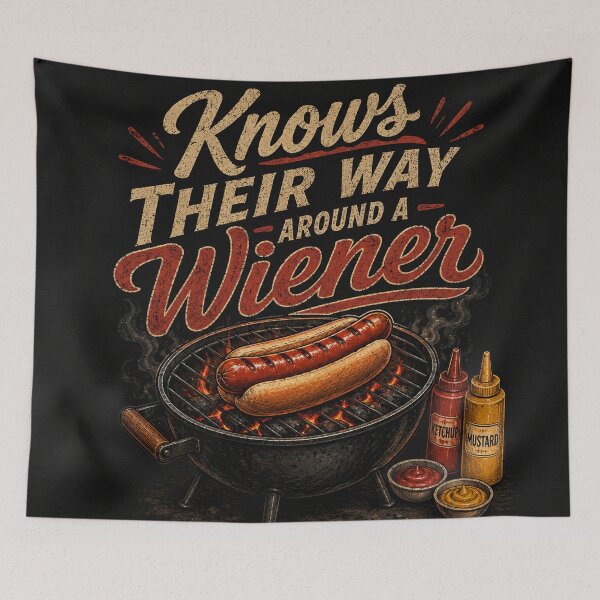 Item preview, Knows Their Way Around a Wiener | Funny BBQ T-Shirt designed and sold by Lucky Hammer Studio.
