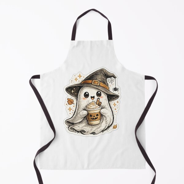 Artikelvorschau, Cute Ghost with Pumpkin Spice Latte | Kawaii Halloween Sticker entworfen und verkauft von Collins Design.