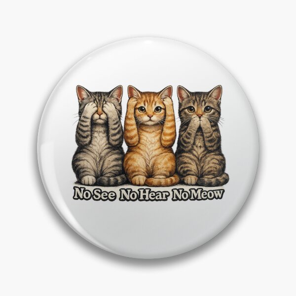 Item preview, Three Wise Cats – No See No Hear No Meow Funny Cat T-Shirt designed and sold by ButimarArt.