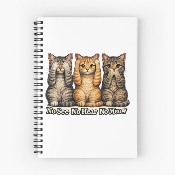 Item preview, Three Wise Cats – No See No Hear No Meow Funny Cat T-Shirt designed and sold by ButimarArt.