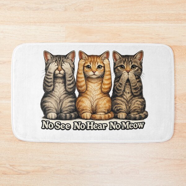 Artikelvorschau, Drei weise Katzen – Lustiges Katzen-T-Shirt: „Nicht sehen, nicht hören, nicht miauen“ entworfen und verkauft von ButimarArt.