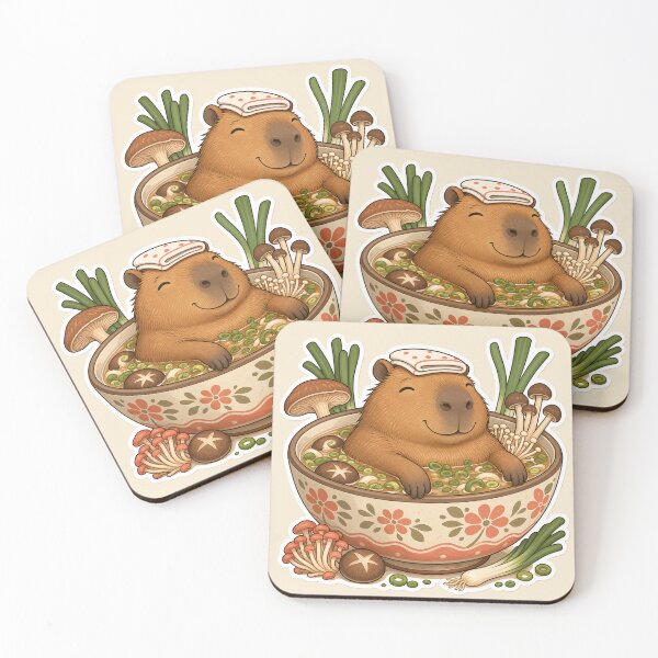 Item preview, Cozy Capybara Soup Bath designed and sold by PixelToPress.