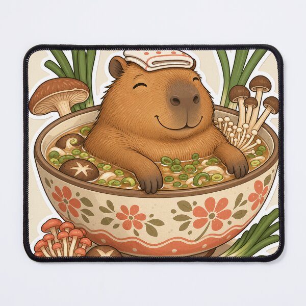Item preview, Cozy Capybara Soup Bath designed and sold by PixelToPress.