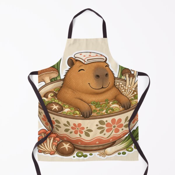Item preview, Cozy Capybara Soup Bath designed and sold by PixelToPress.
