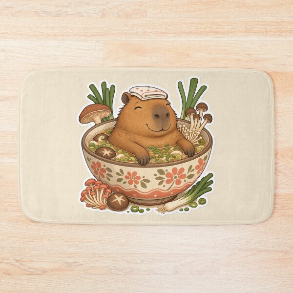 Item preview, Cozy Capybara Soup Bath designed and sold by PixelToPress.